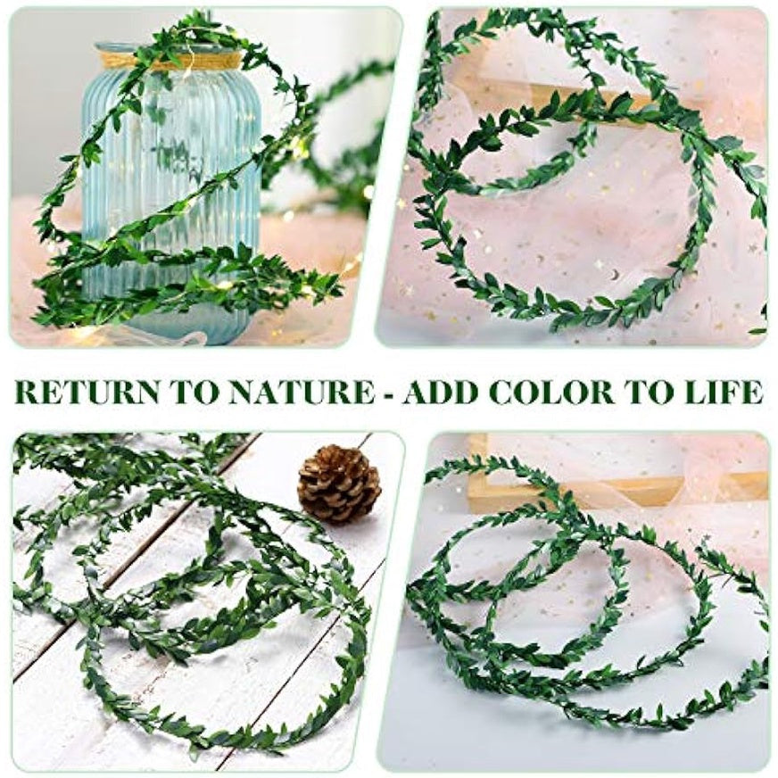 Yards Verde Vines Garland Artificial Ivy, Garland Foliage Verde Leaves, Greenery Leaves, Fake Vine Leaf Colgante Plants for Wedding Party DIY Headbands Vines Christmas Garland
