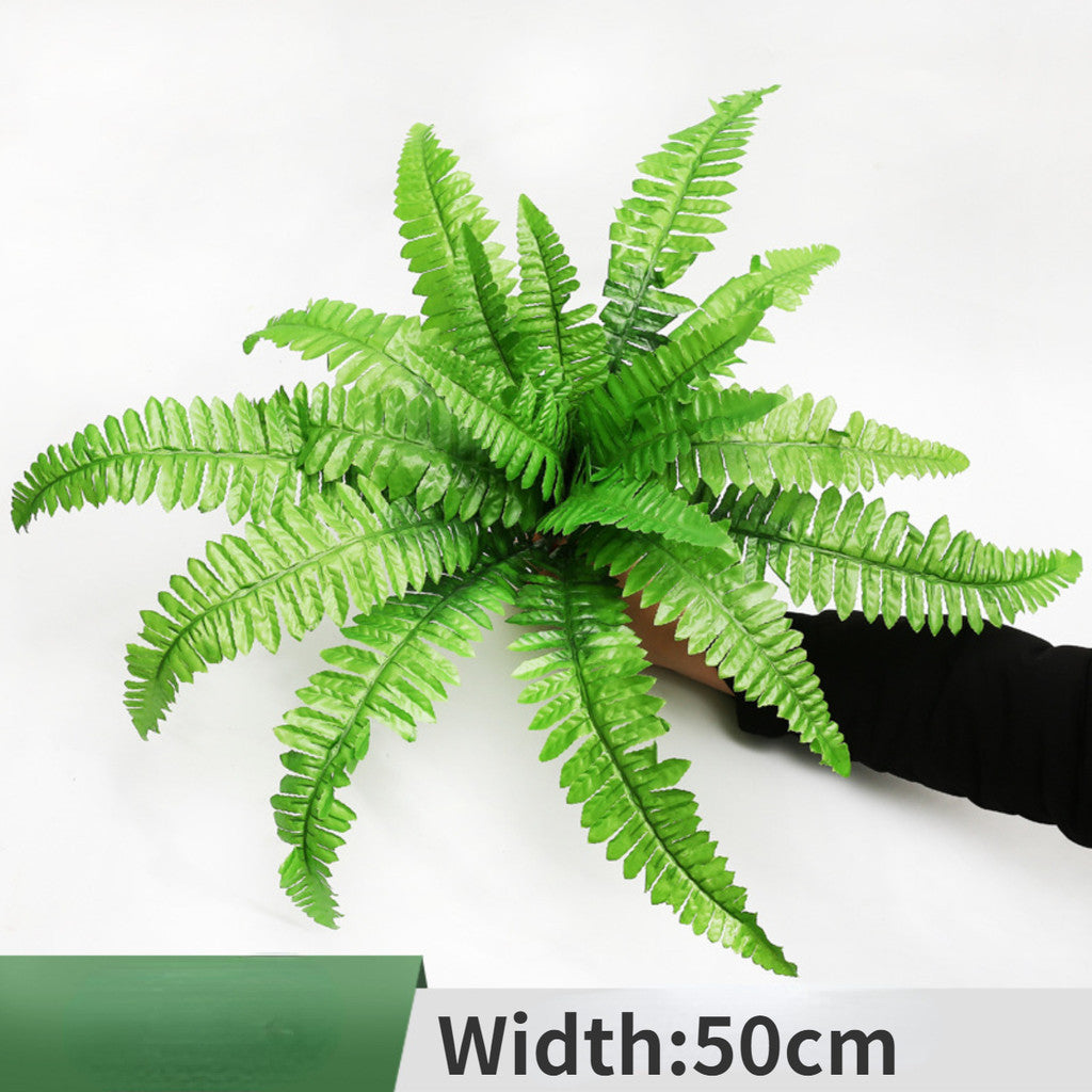 Artificial Shrubs, 50cm Large Persian Grass Plastic Plants Fern Leaves Fake Bushes Wedding Indoor Outdoor Hogar Jardín Kitchen Office Table Centerpieces Arrangements Decoración