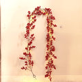 5.9FT/180cm Red Berry Christmas Garland Decorations, Christmas Artificial Burgundy Berry Garland Wreath Winter Red Berries Garland for Hogar Mantle Fireplace Holiday Indoor