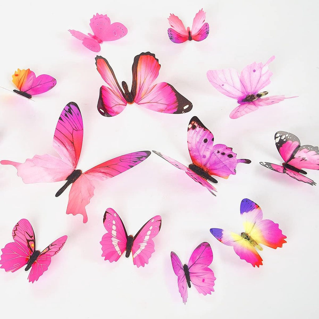 3D Butterfly Pared Decoración, 4 Styles Butterfly Pared Decals Removable Mural Stickers Butterfly Decorations for Hogar Room Bedroom Nursery Decoración