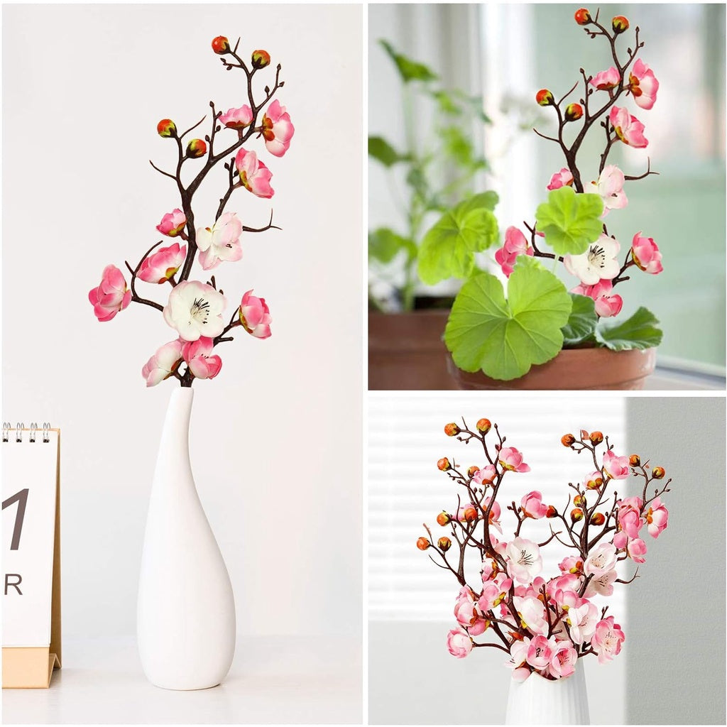 Artificial Flower Plum Blossom Branch Real Touch Artificial Cherry Blossom Flower No Stem for Table Wedding Bouquet Hogar Decoración Cake Flowers Decorations