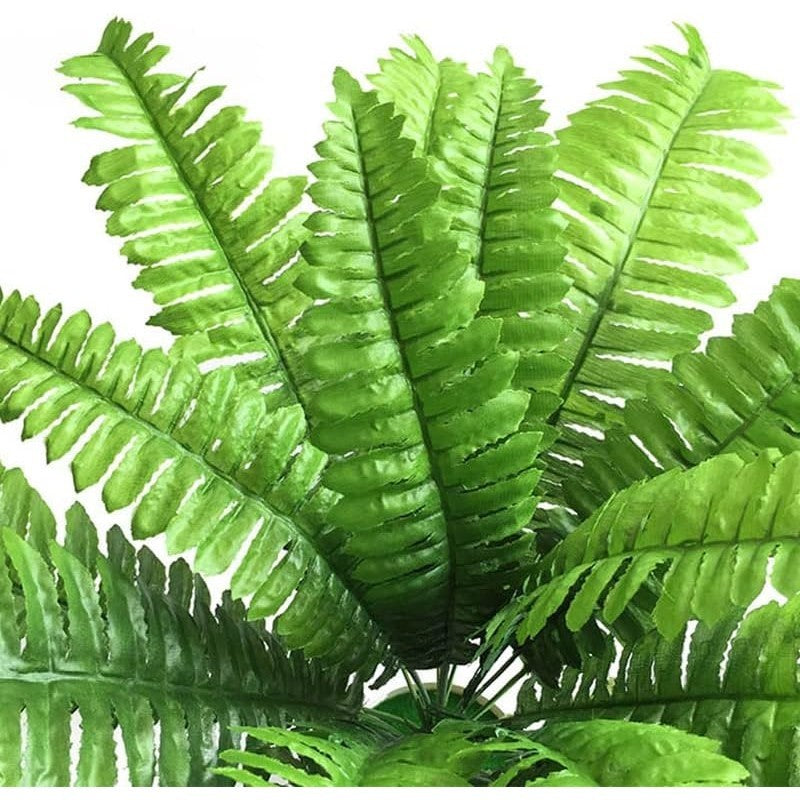Artificial Shrubs, 50cm Large Persian Grass Plastic Plants Fern Leaves Fake Bushes Wedding Indoor Outdoor Hogar Jardín Kitchen Office Table Centerpieces Arrangements Decoración