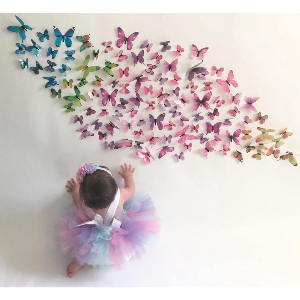 3D Butterfly Pared Decoración, 4 Styles Butterfly Pared Decals Removable Mural Stickers Butterfly Decorations for Hogar Room Bedroom Nursery Decoración