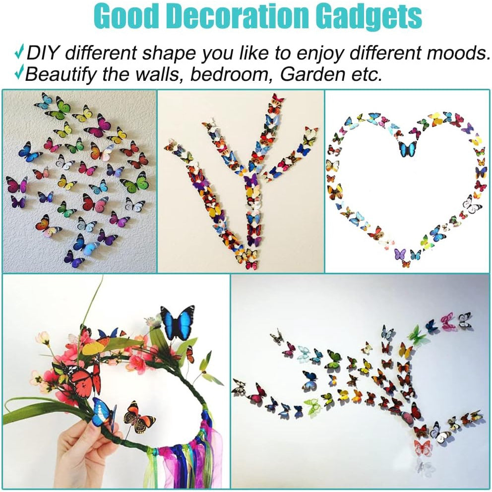 3D Butterfly Pared Decoración, 4 Styles Butterfly Pared Decals Removable Mural Stickers Butterfly Decorations for Hogar Room Bedroom Nursery Decoración