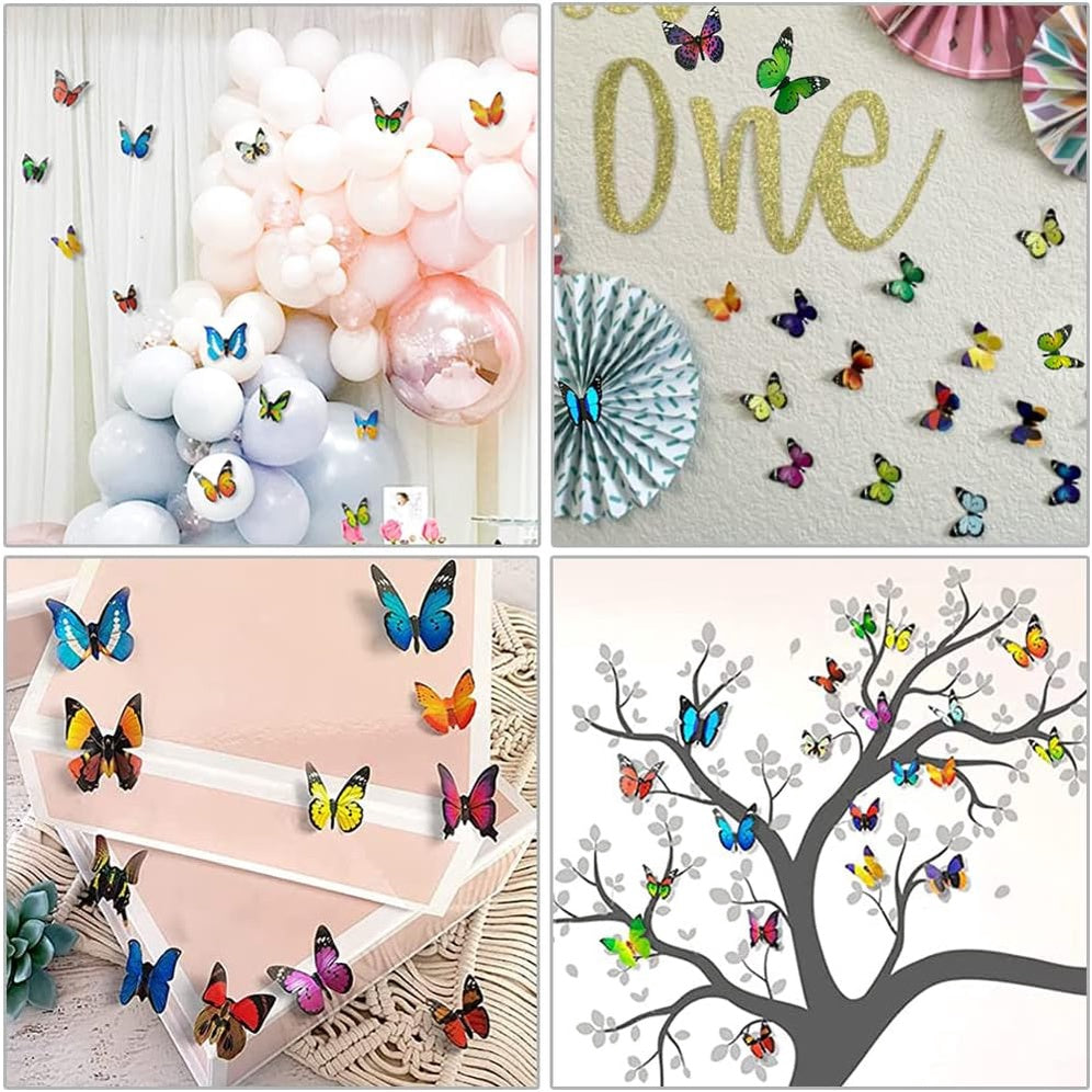 3D Butterfly Pared Decoración, 4 Styles Butterfly Pared Decals Removable Mural Stickers Butterfly Decorations for Hogar Room Bedroom Nursery Decoración