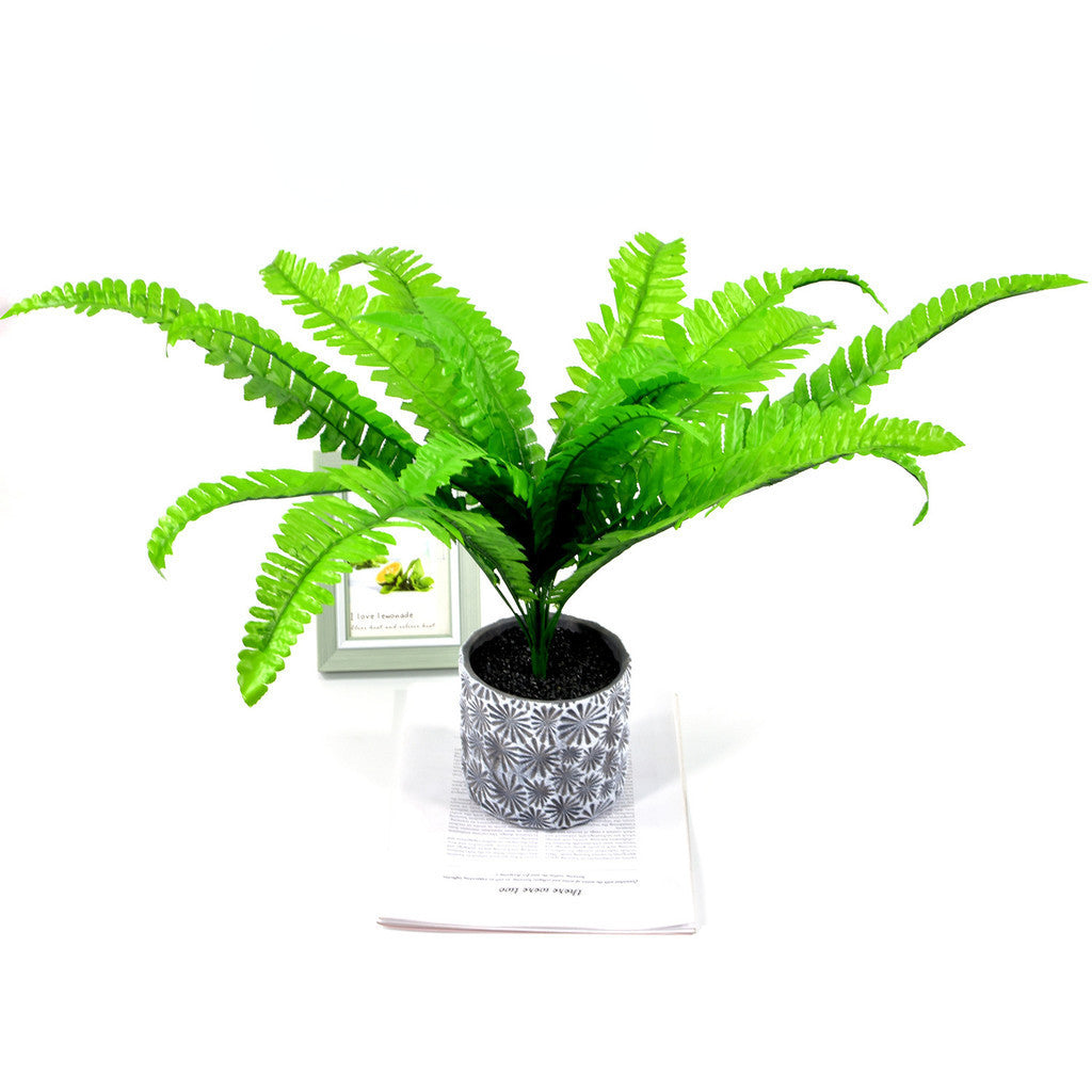 Artificial Shrubs, 50cm Large Persian Grass Plastic Plants Fern Leaves Fake Bushes Wedding Indoor Outdoor Hogar Jardín Kitchen Office Table Centerpieces Arrangements Decoración