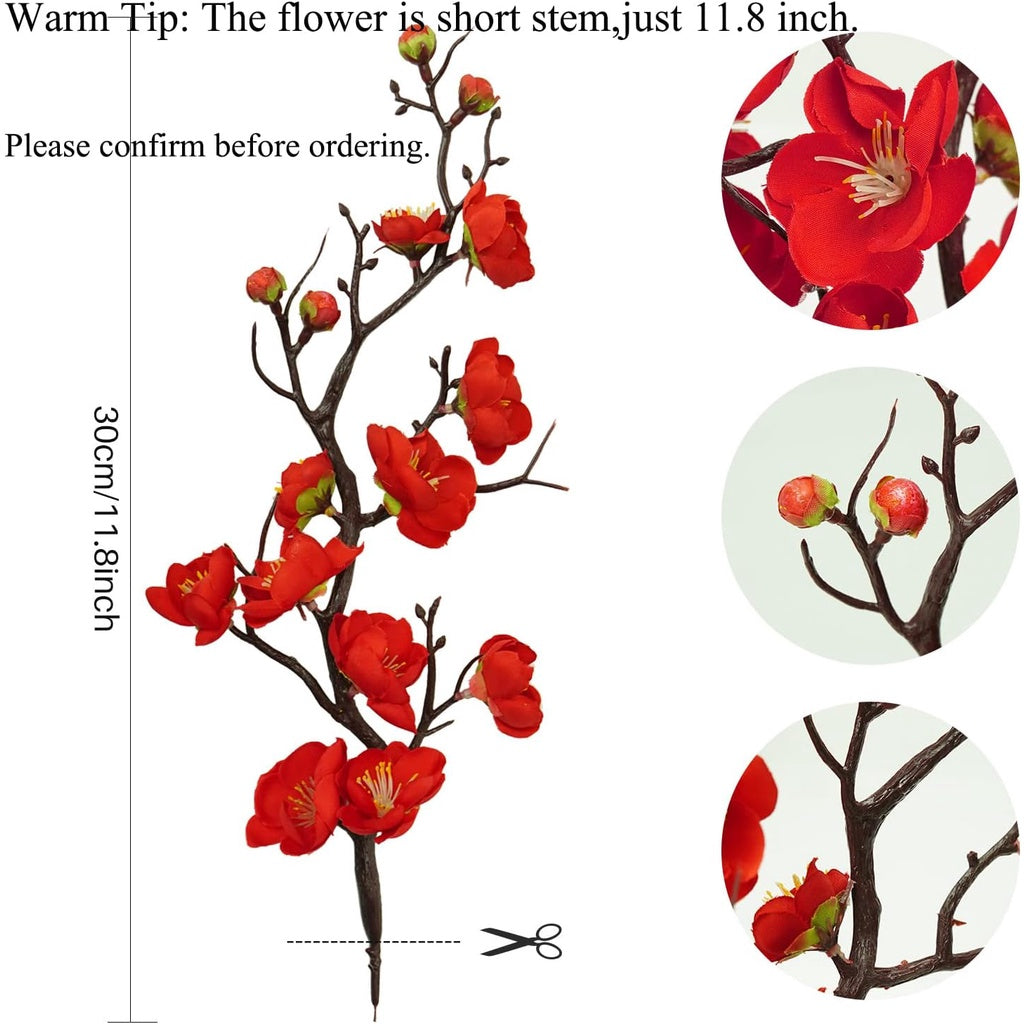 Artificial Flower Plum Blossom Branch Real Touch Artificial Cherry Blossom Flower No Stem for Table Wedding Bouquet Hogar Decoración Cake Flowers Decorations
