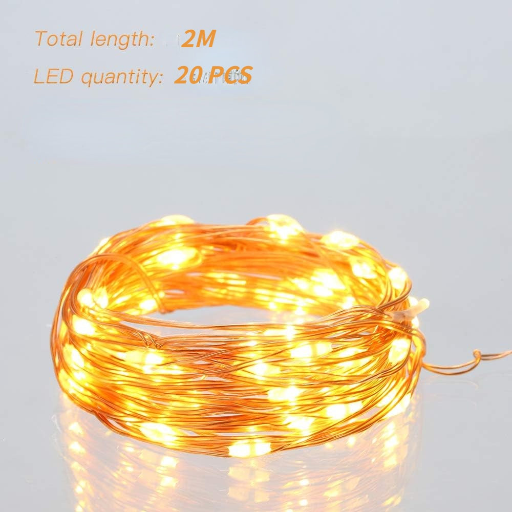 2M/20Leds Fairy Lights Battery Operated, Battery Powered Copper Wire Starry Fairy Lights for Bedroom, Christmas, Parties, Wedding, Centerpiece, Decoración