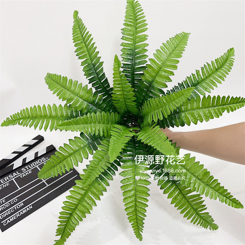 Artificial Shrubs, 50cm Large Persian Grass Plastic Plants Fern Leaves Fake Bushes Wedding Indoor Outdoor Hogar Jardín Kitchen Office Table Centerpieces Arrangements Decoración