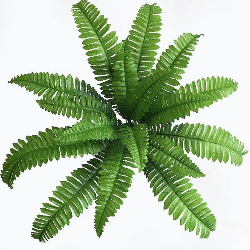 Artificial Shrubs, 50cm Large Persian Grass Plastic Plants Fern Leaves Fake Bushes Wedding Indoor Outdoor Hogar Jardín Kitchen Office Table Centerpieces Arrangements Decoración