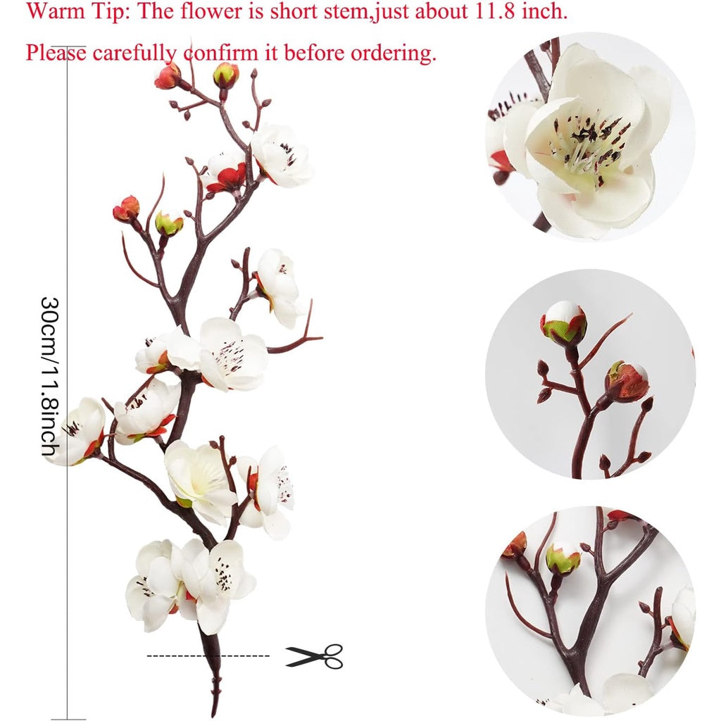 Artificial Flower Plum Blossom Branch Real Touch Artificial Cherry Blossom Flower No Stem for Table Wedding Bouquet Hogar Decoración Cake Flowers Decorations