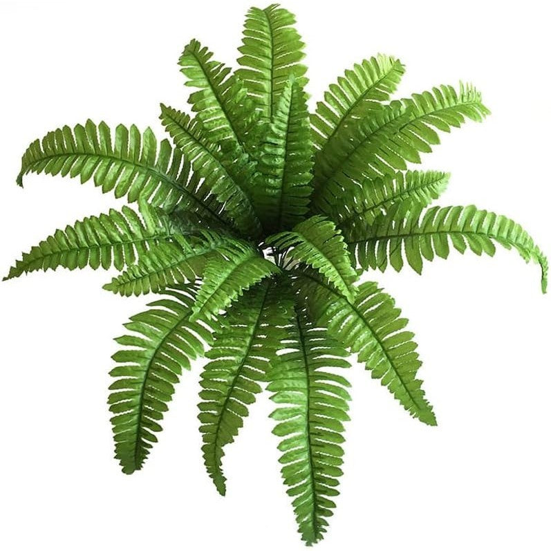 Artificial Shrubs, 50cm Large Persian Grass Plastic Plants Fern Leaves Fake Bushes Wedding Indoor Outdoor Hogar Jardín Kitchen Office Table Centerpieces Arrangements Decoración