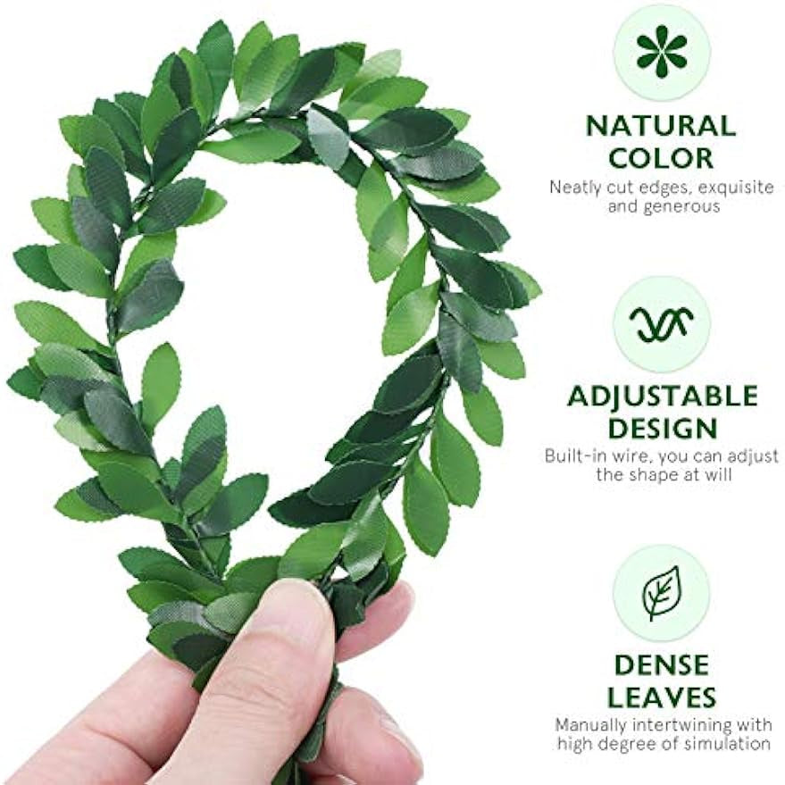 Yards Verde Vines Garland Artificial Ivy, Garland Foliage Verde Leaves, Greenery Leaves, Fake Vine Leaf Colgante Plants for Wedding Party DIY Headbands Vines Christmas Garland