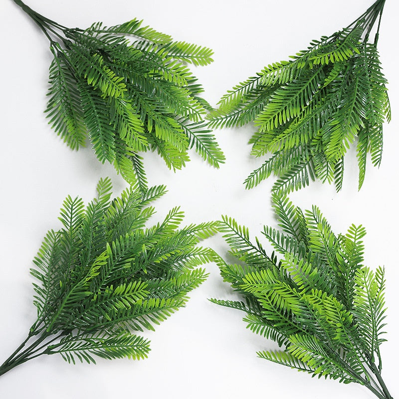 Artificial Shrubs Bushes, Plastic Plants Fern Leaves Fake Persian Grass Wedding Indoor Outdoor Hogar Jardín Kitchen Office Table Centerpieces Arrangements Christmas Decoración