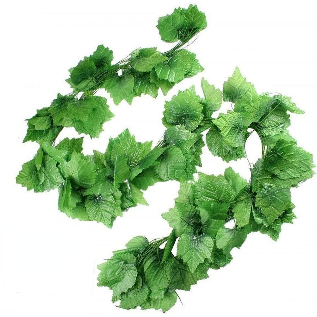 2pcs/pack 230cm Artificial Fake Grape Vines, Colgante Planta Large Leaves Garland for Wedding Party Store Hogar Decoración Indoor Outdoors