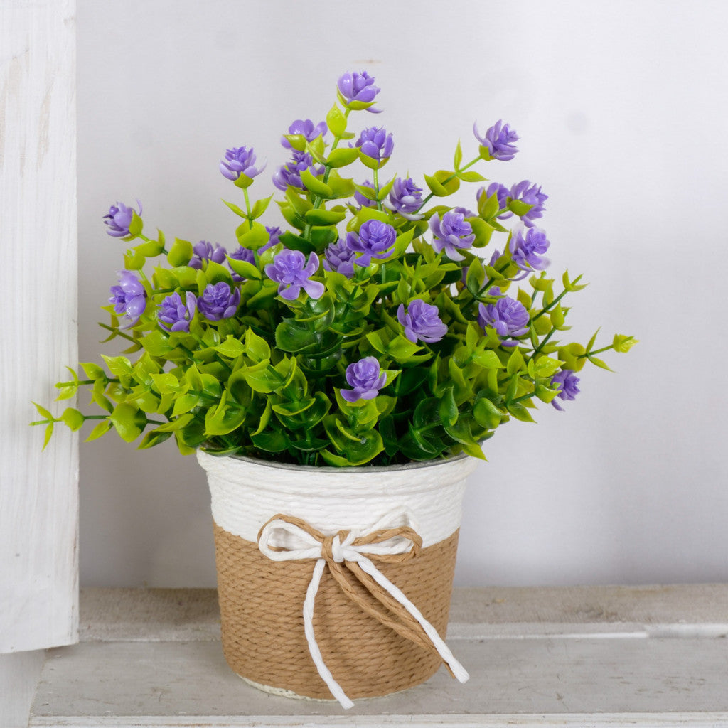 Artificial Flower for Hogar Office Table Jardín Decoración, Fake Flower in with Woven Basket, Artificial Daisy Flower Arrangement