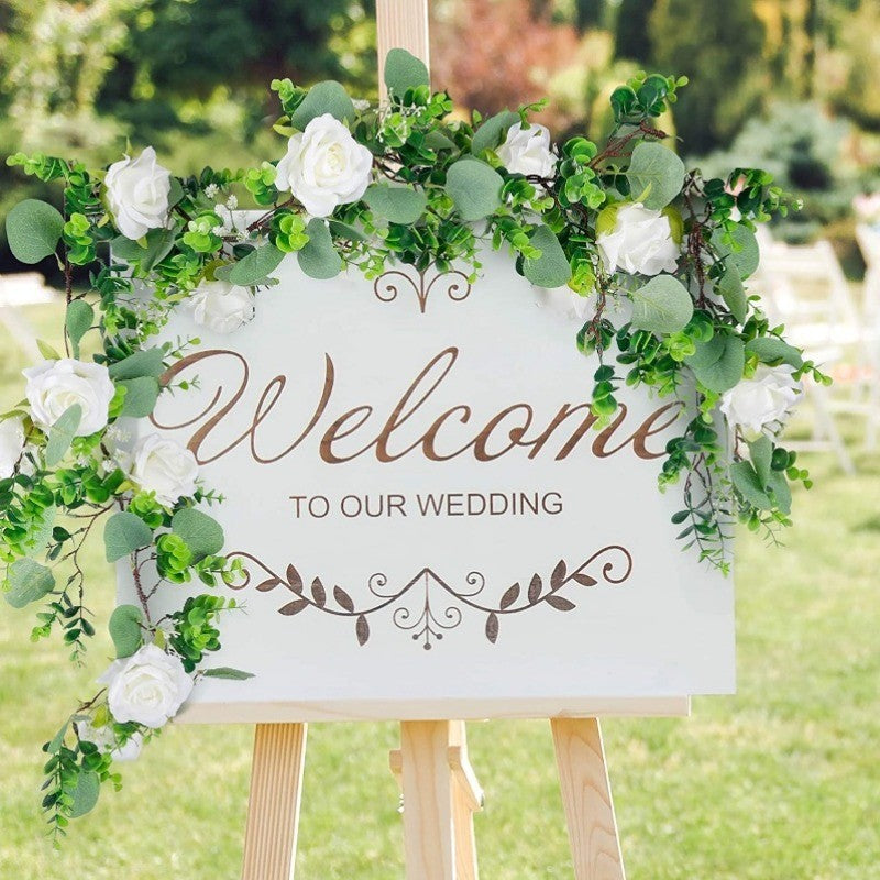 Artificial Vines Faux Eucalyptus Fake Greenery GarlandFlower vine Wedding Backdrop Arch Pared Decoración Fake Colgante Planta for Table Festival Party Bedroom Room Decorations
