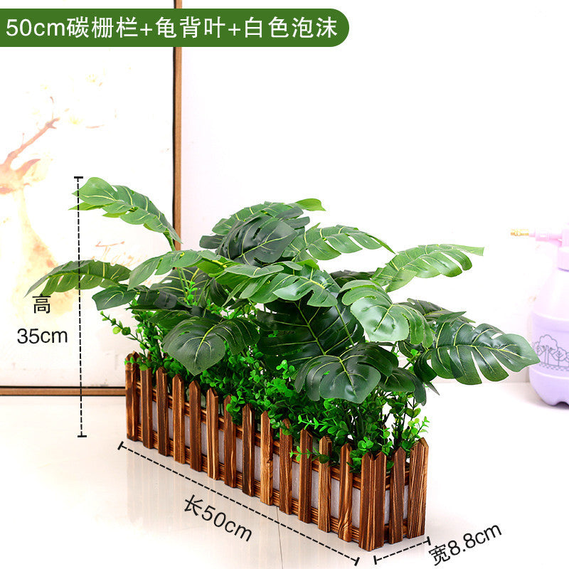 Artificial Monstera Plants - Fake Planta in Picket Fence Pot for Indoor Outdoor Office House Living Room Hogar Decoración