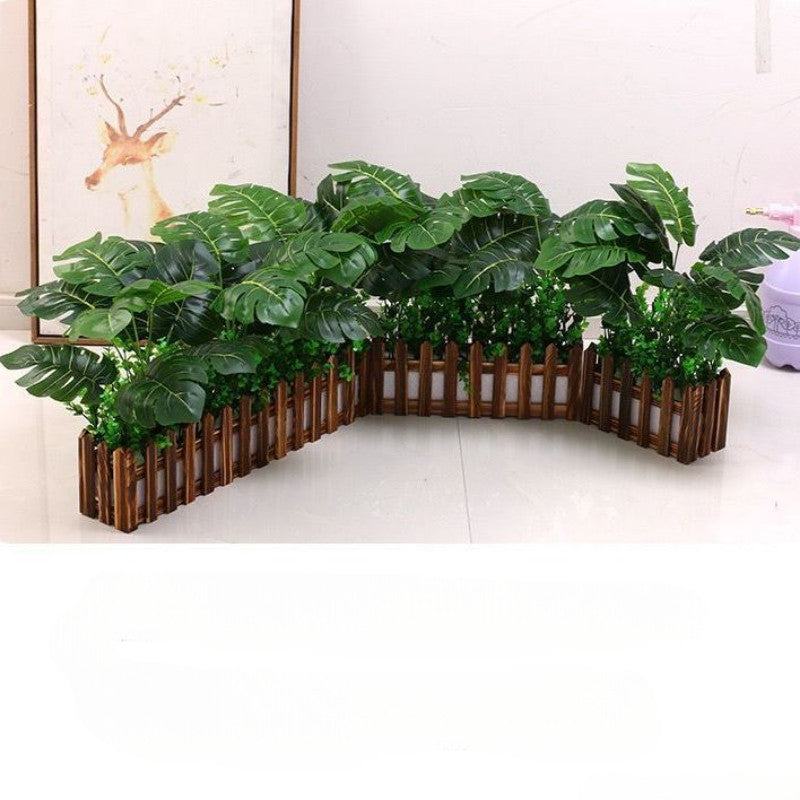 Artificial Monstera Plants - Fake Planta in Picket Fence Pot for Indoor Outdoor Office House Living Room Hogar Decoración