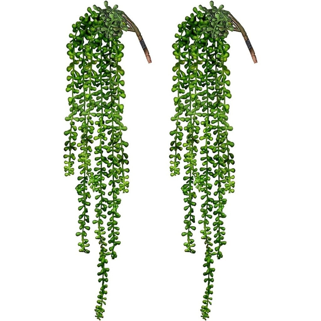 Artificial Succulents Colgante Plants Fake String of Pearls for Pared Hogar Jardín Decoración