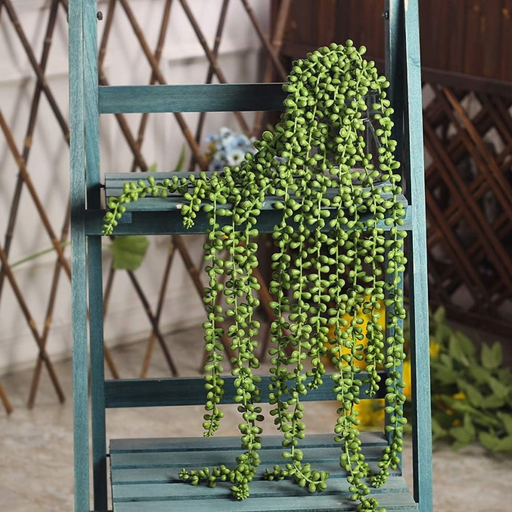 Artificial Succulents Colgante Plants Fake String of Pearls for Pared Hogar Jardín Decoración