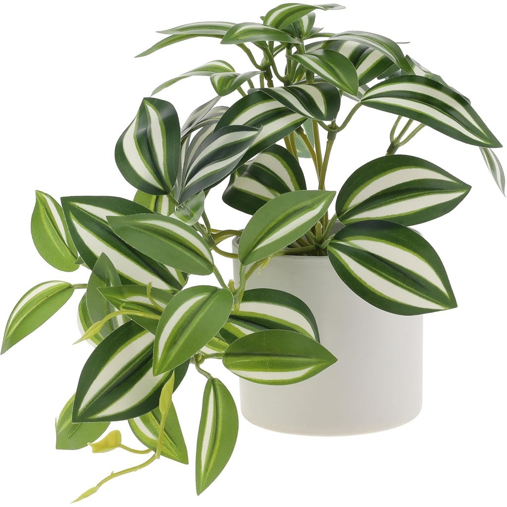 Mini Artificial Planta Potted Indoor Decoración in White Pot Fake Plants Realistic Faux Colgante Planta Greenery Props Modern for Living Room Thanksgiving Hogar Ornament