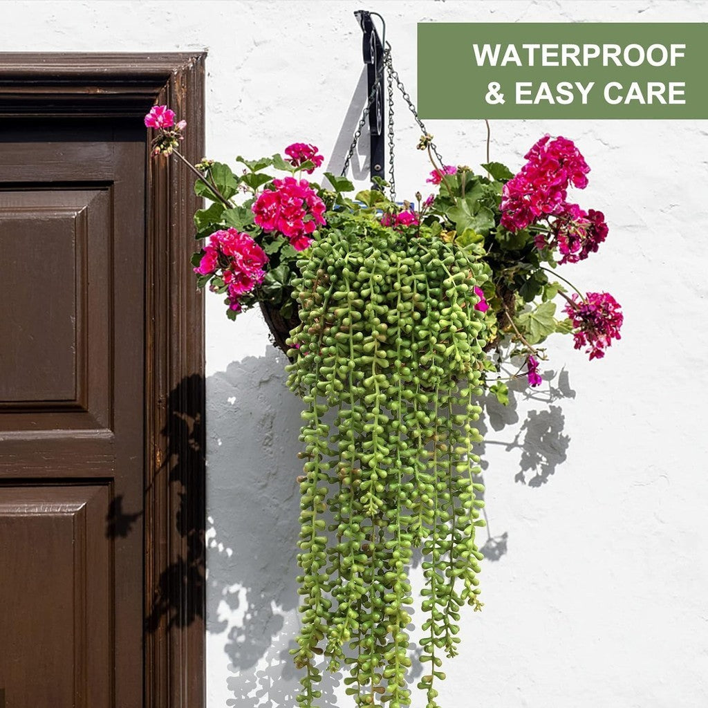 Artificial Succulents Colgante Plants Fake String of Pearls for Pared Hogar Jardín Decoración