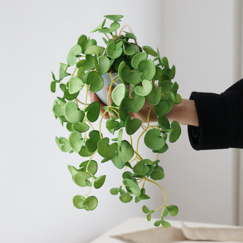 Fake Colgante Plants with Pots, Artificial Faux Anthurium Leaf Colgante Basket Planta for Pared Hogar Room Indoor Outdoor Decoración
