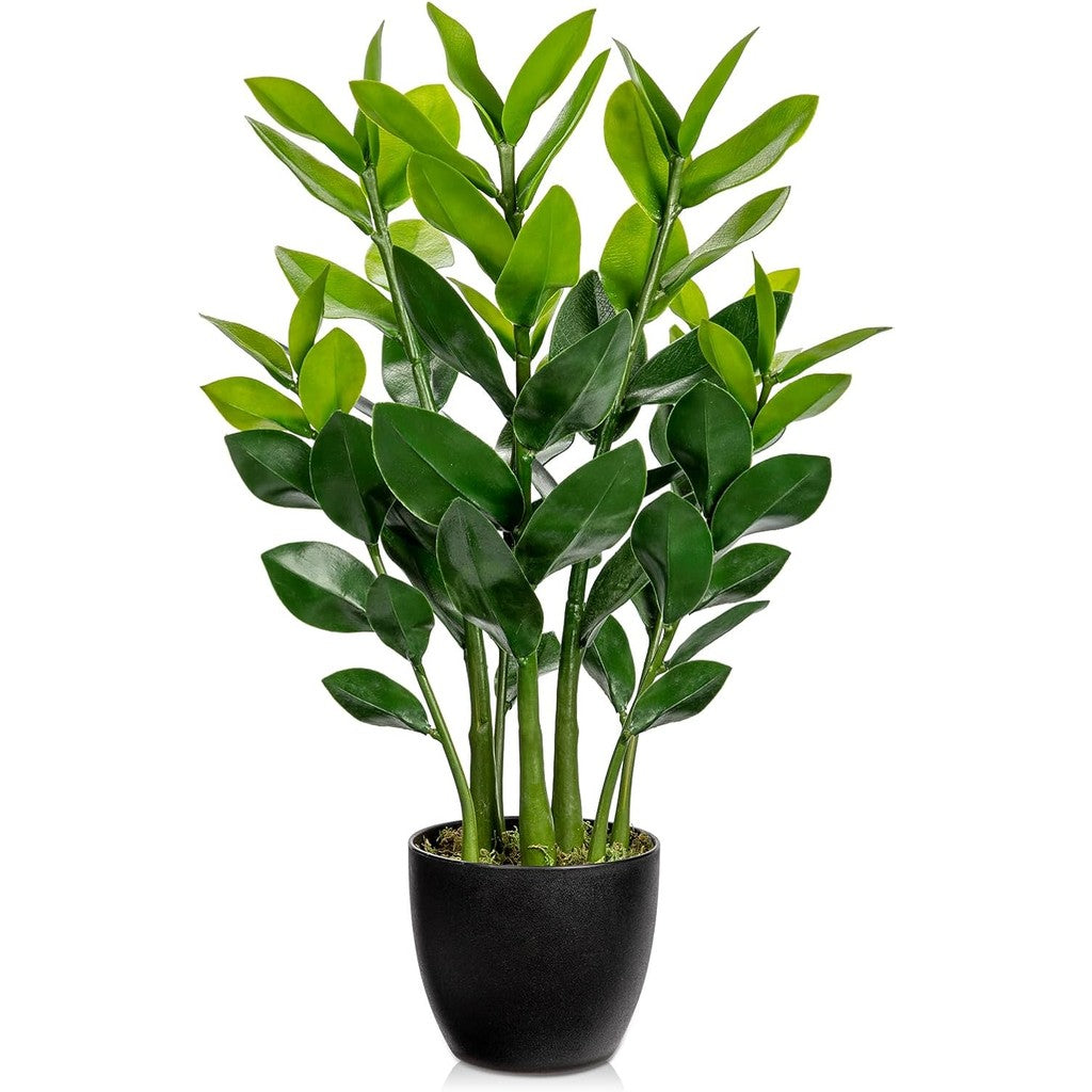 Artificial ZZ Plants Real Touch Faux Plants Indoor fake zamioculcas Zamiifolia Potted Planta in Black Pot ArtificialGreen Leaf Planta Hogar Decoración Office Room Table Greenery Decoración