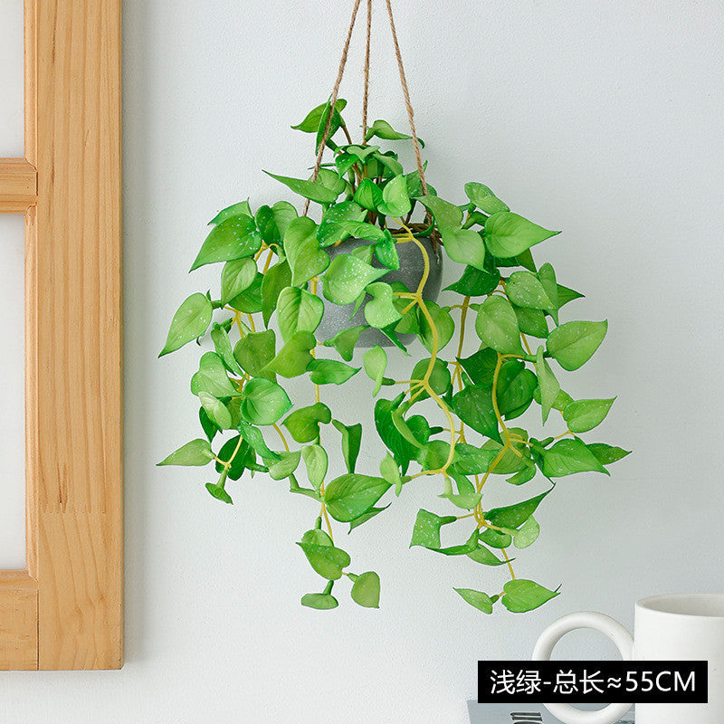 Fake Colgante Plants with Pots, Artificial Faux Anthurium Leaf Colgante Basket Planta for Pared Hogar Room Indoor Outdoor Decoración