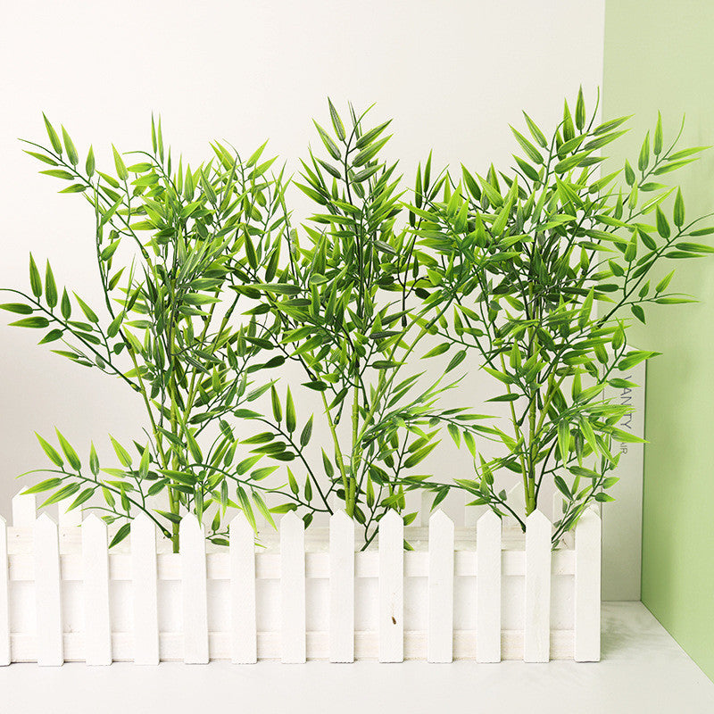 Bamboo Tree Branches 57CM Long Stems Faux Greenery Artificial Plants Bulk Verde Silk Leaves DIY Privacy Decoración Balcony Jardín Outdoor Indoor Hogar Decoración
