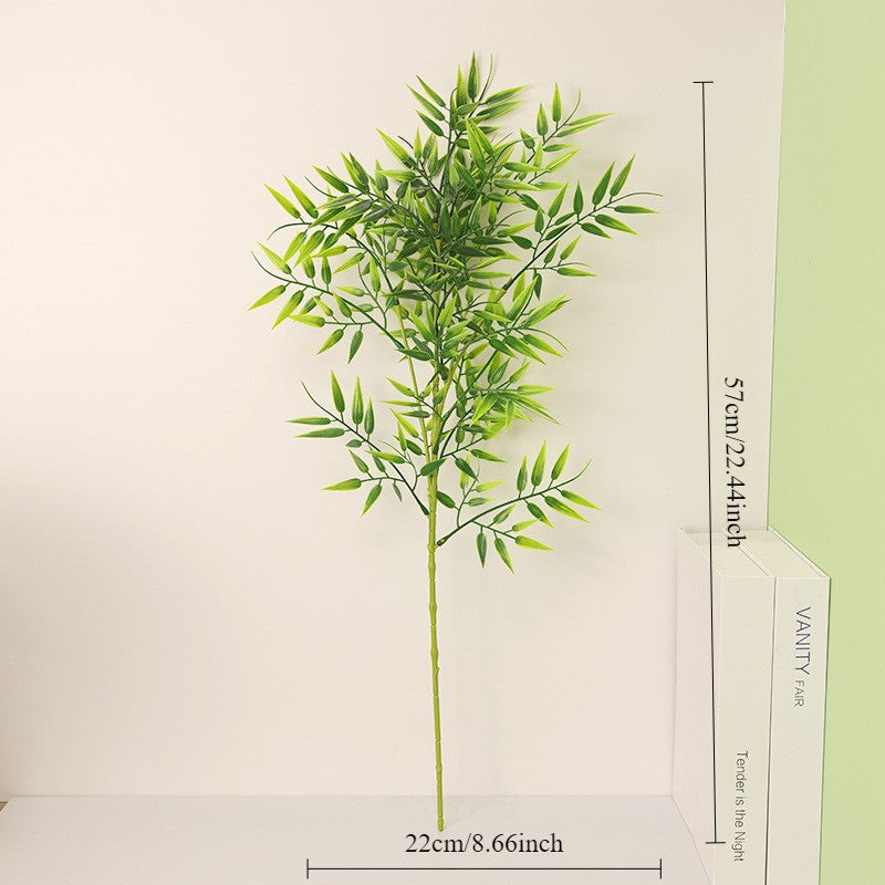 Bamboo Tree Branches 57CM Long Stems Faux Greenery Artificial Plants Bulk Verde Silk Leaves DIY Privacy Decoración Balcony Jardín Outdoor Indoor Hogar Decoración