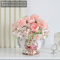 Artificial Flower in Pot European Style Fake Artificial Flower Rose Flower Set for Hotel Dining Room Living Room Wedding Decoración