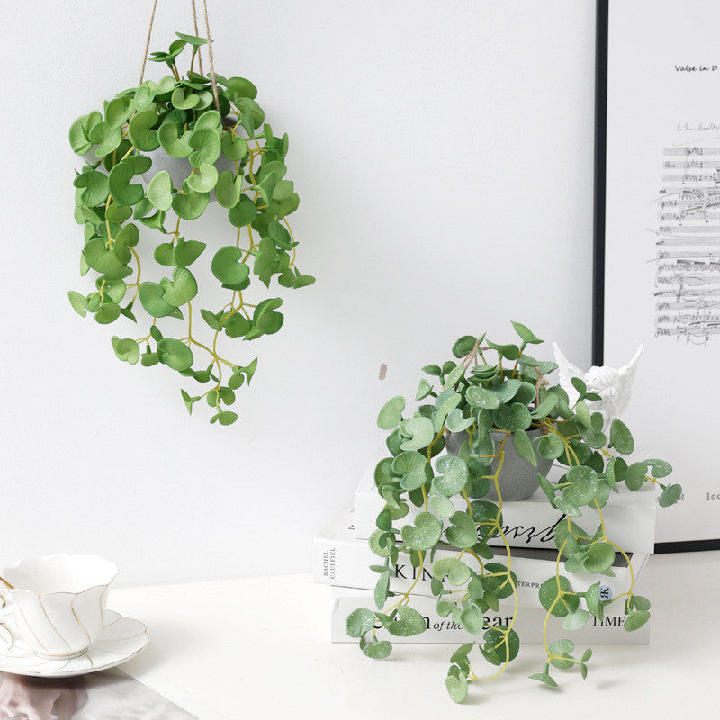 Fake Colgante Plants with Pots, Artificial Faux Anthurium Leaf Colgante Basket Planta for Pared Hogar Room Indoor Outdoor Decoración