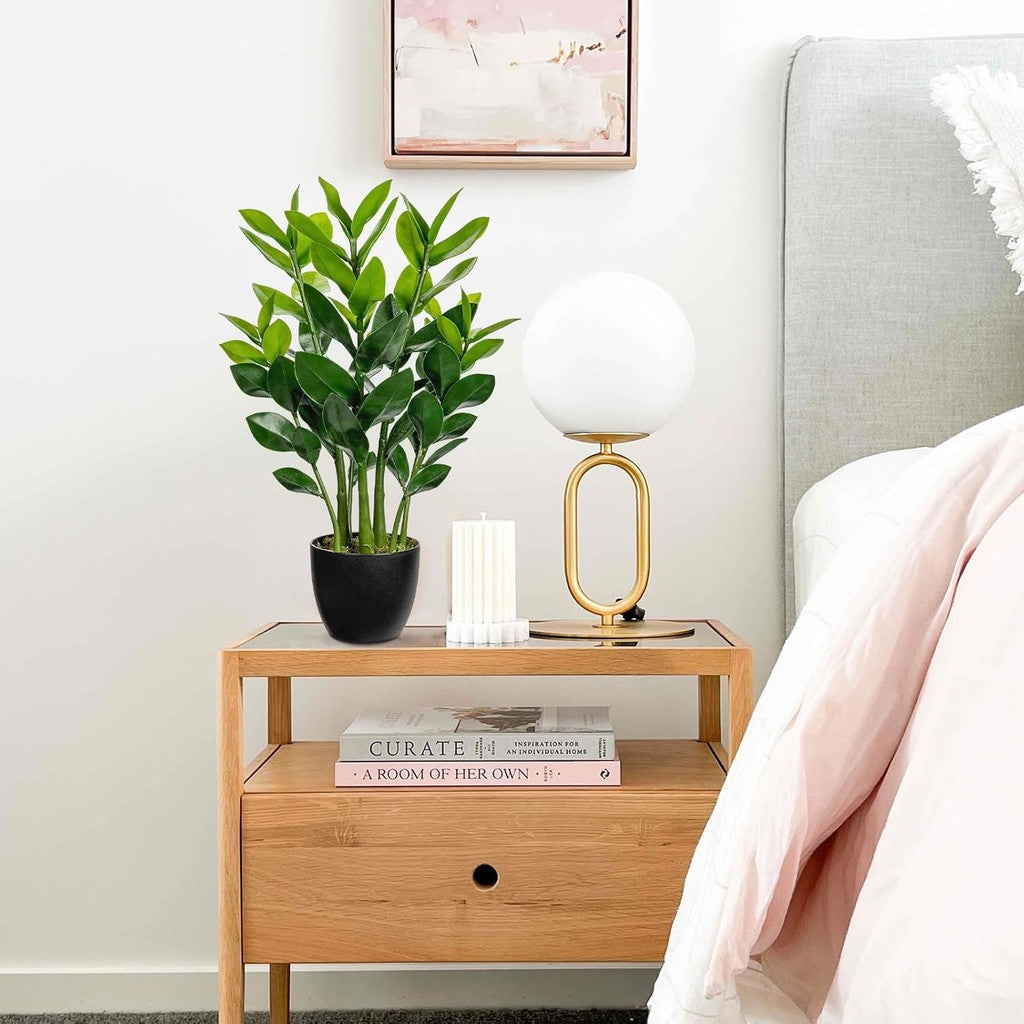 Artificial ZZ Plants Real Touch Faux Plants Indoor fake zamioculcas Zamiifolia Potted Planta in Black Pot ArtificialGreen Leaf Planta Hogar Decoración Office Room Table Greenery Decoración