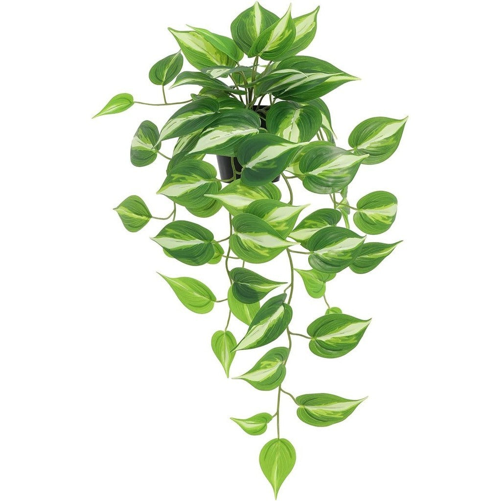 Artificial Devil's Ivy Golden Pothos Fake Planta,Colgante potted Plants for Pared Hogar Patio Indoor Outdoor Decoración(H 26in)