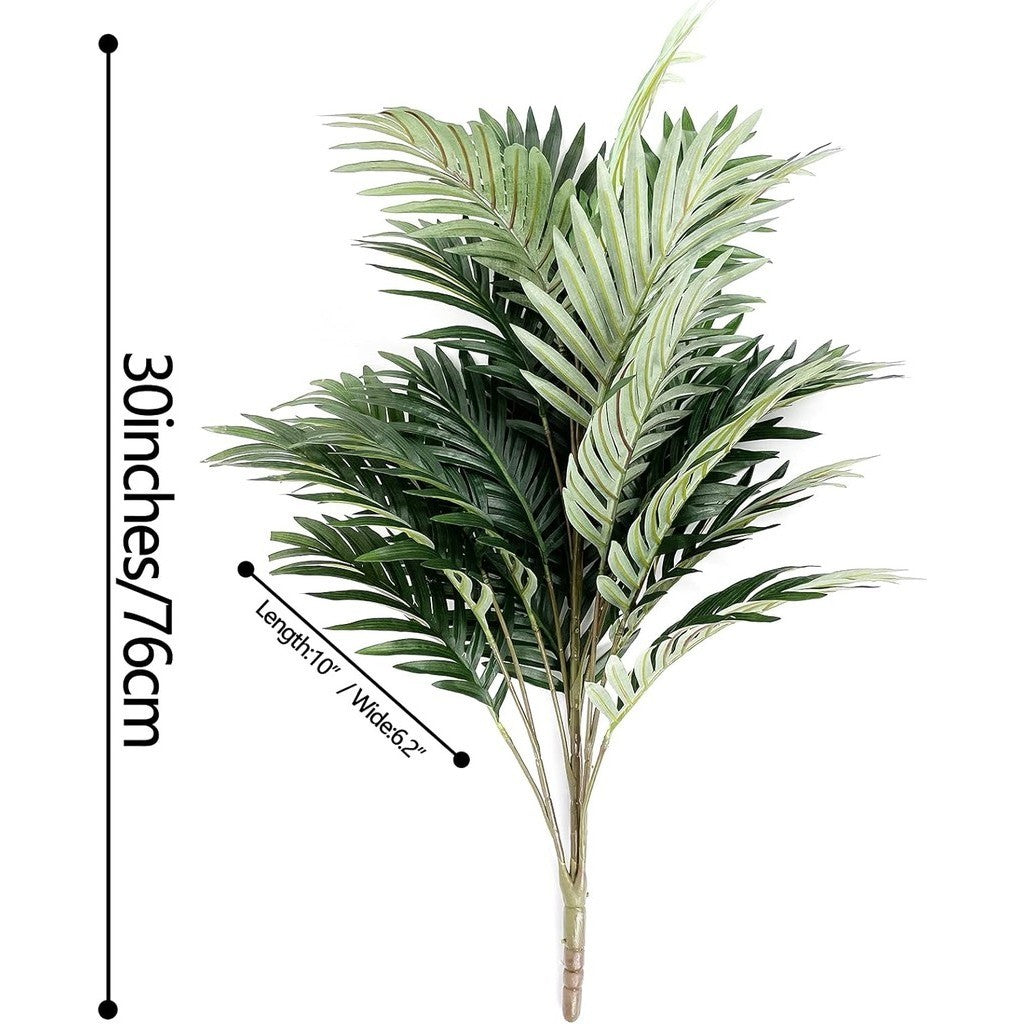 Artificial Palm Tree 30" Tall UV Resistant Tropical Areca Faux Plants Monstera Leaves Floral Arrangement Safari Leaves Party Suppliers Decorations