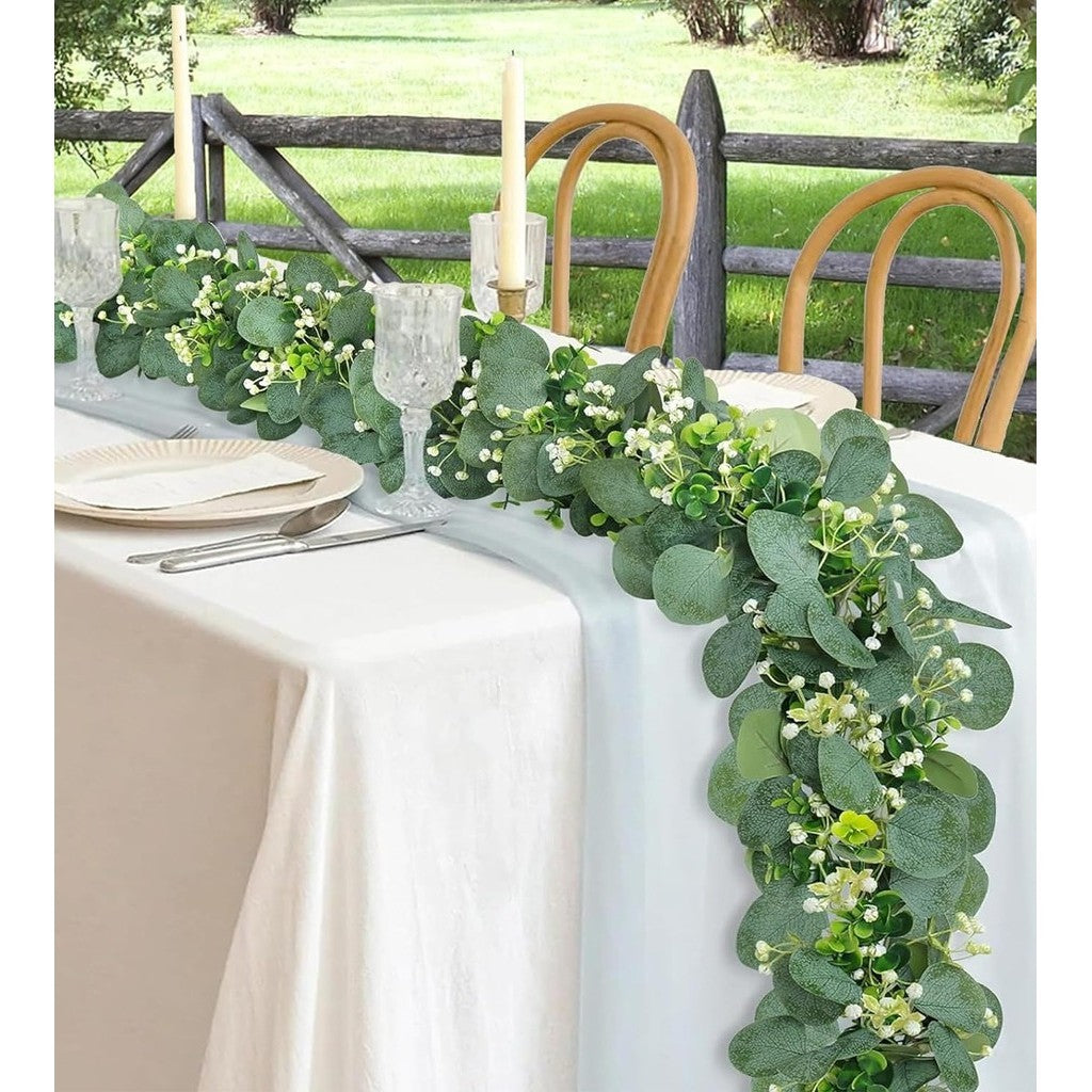 Artificial Ivy Greenery Eucalyptus Garland Fake Vines Fake Ivy Leaves Table Decoración Verde Colgante Vines Decoración Artificial Vines Plants Backdrop for Hogar Outdoor Indoor Pared Decoración