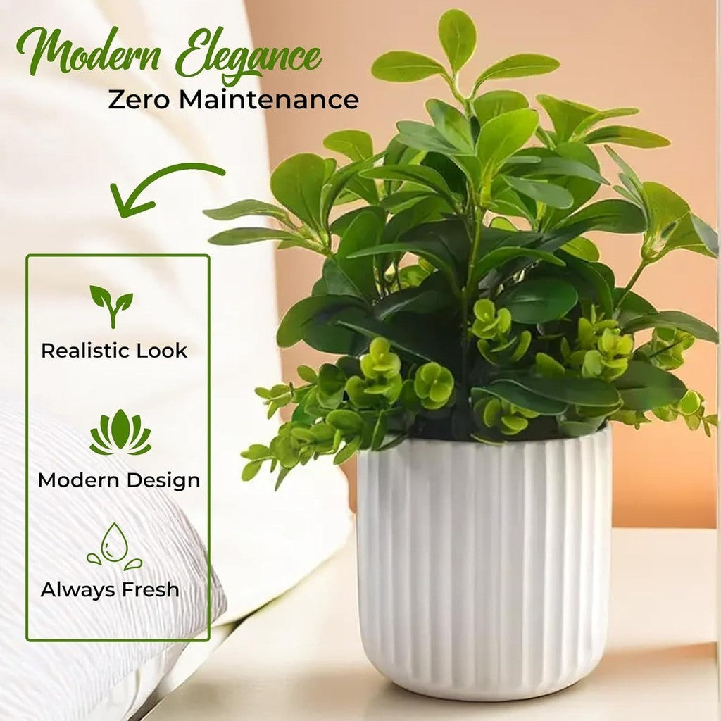 Realistic Fake Plants in Pot, Artificial Plants Indoor for Room Decoración, Small Faux Plants Indoor, Desk Plants for Office, Fake House Planta in Pot, Housewarming Gifts