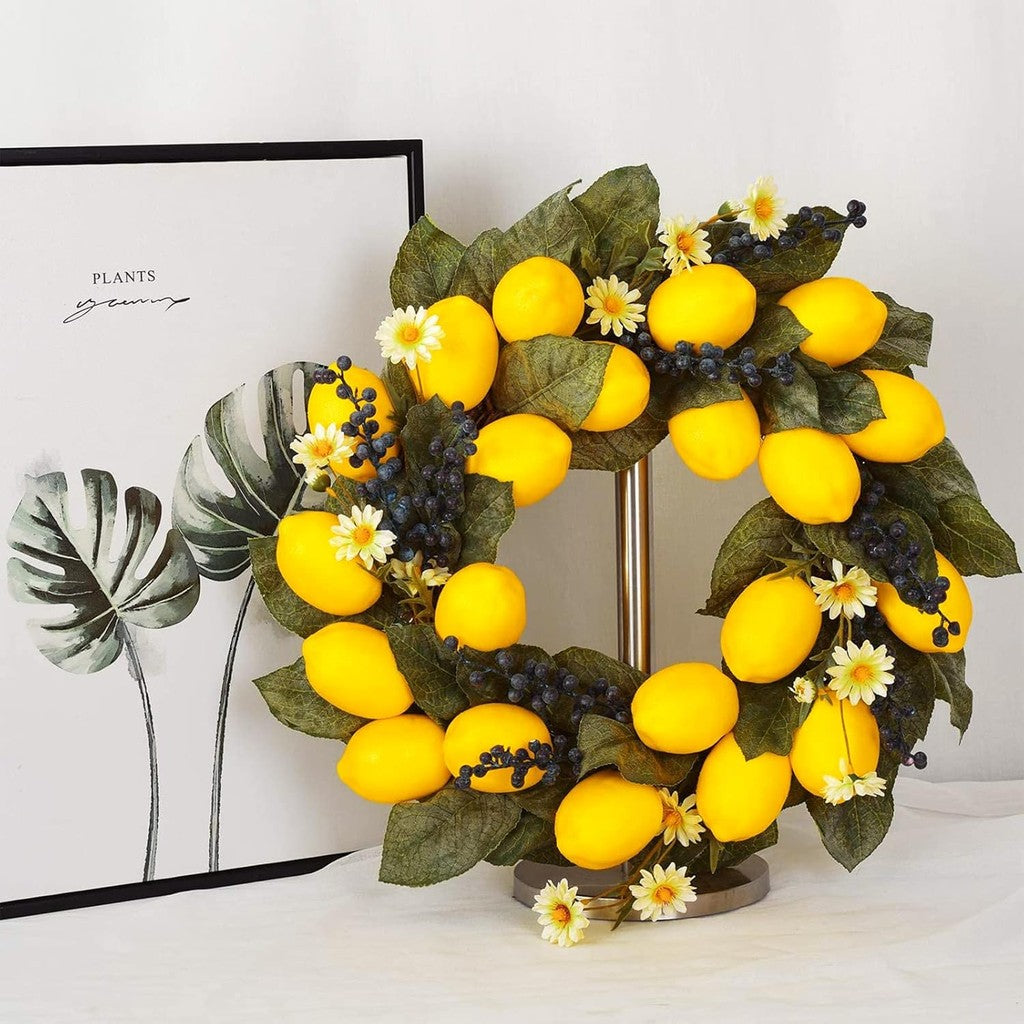5pcs Small Artificial Lemons, 2 x 1.3 Inch Fake Lemons for Fake Fruit Bowl Lemonade Party Decoración Photo Props