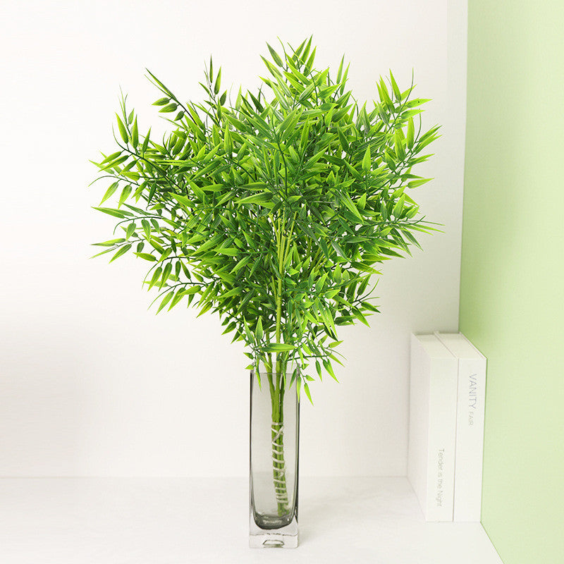 Bamboo Tree Branches 57CM Long Stems Faux Greenery Artificial Plants Bulk Verde Silk Leaves DIY Privacy Decoración Balcony Jardín Outdoor Indoor Hogar Decoración