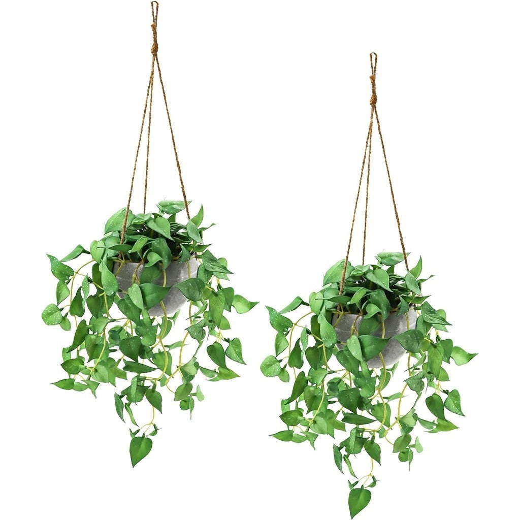 Fake Colgante Plants with Pots, Artificial Faux Anthurium Leaf Colgante Basket Planta for Pared Hogar Room Indoor Outdoor Decoración