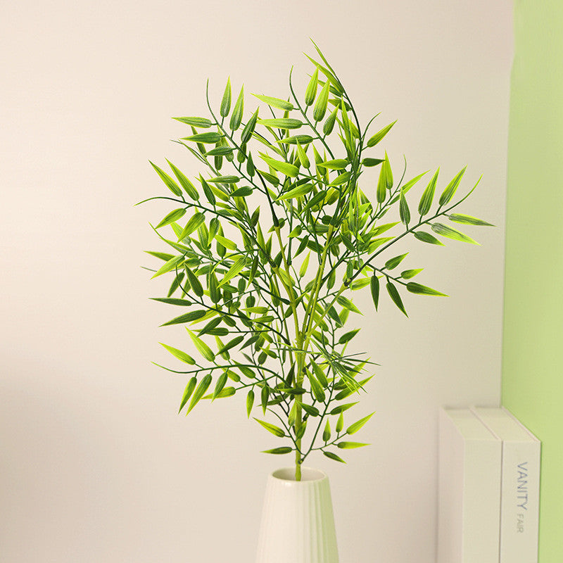 Bamboo Tree Branches 57CM Long Stems Faux Greenery Artificial Plants Bulk Verde Silk Leaves DIY Privacy Decoración Balcony Jardín Outdoor Indoor Hogar Decoración