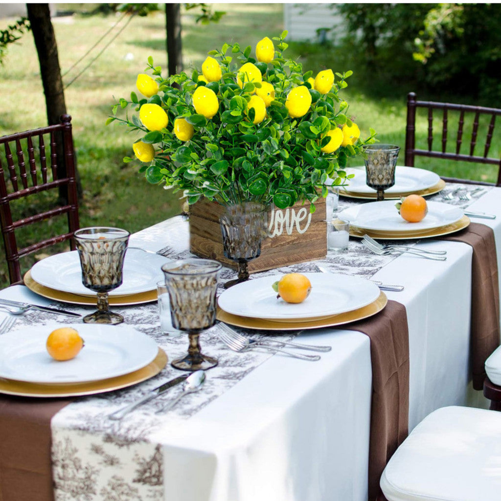 Fake Lemon Centerpieces for Tables Artificial Lemons Decoración for Hogar Faux Lemon Branches with Mason Jar Summer Centerpieces Lemon Decorations for Farmhouse Office Kitchen