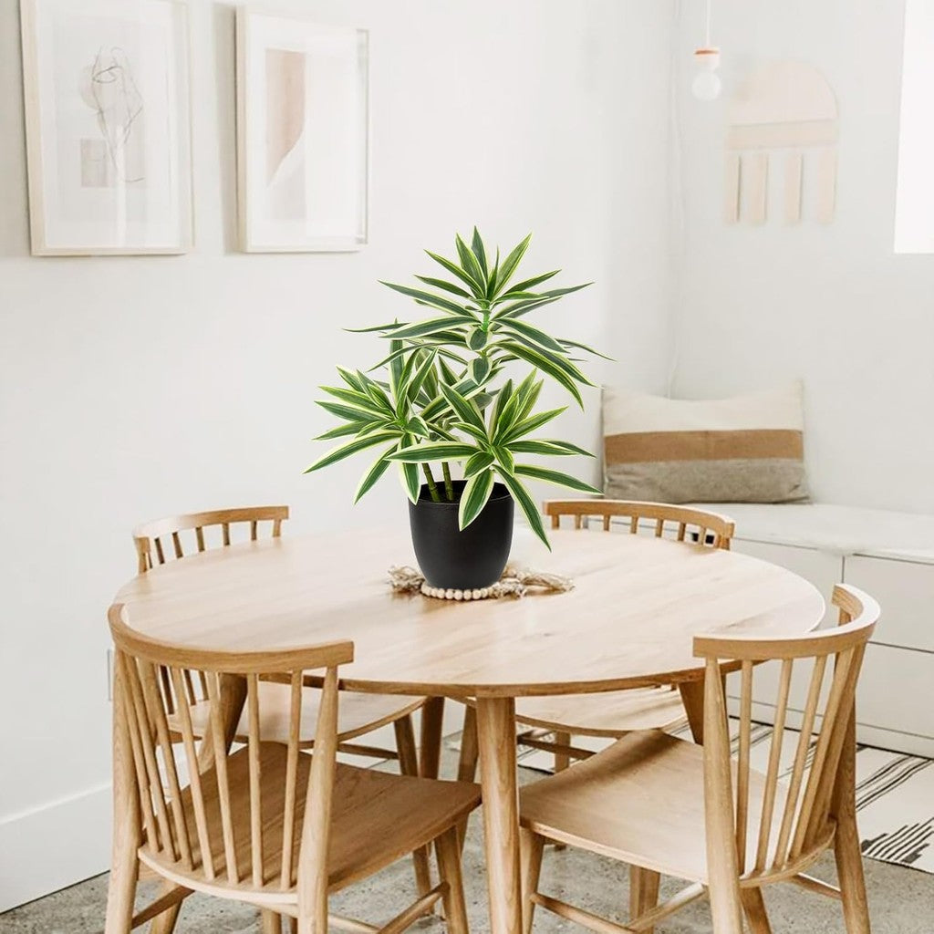 Faux Plants Dracaena Artificial Planta Realistic Fake Plants in Pot Small Indoor Plants Fake Potted Plants Decoración for Hogar Living Room Bathroom Office House Table Desk Shelf