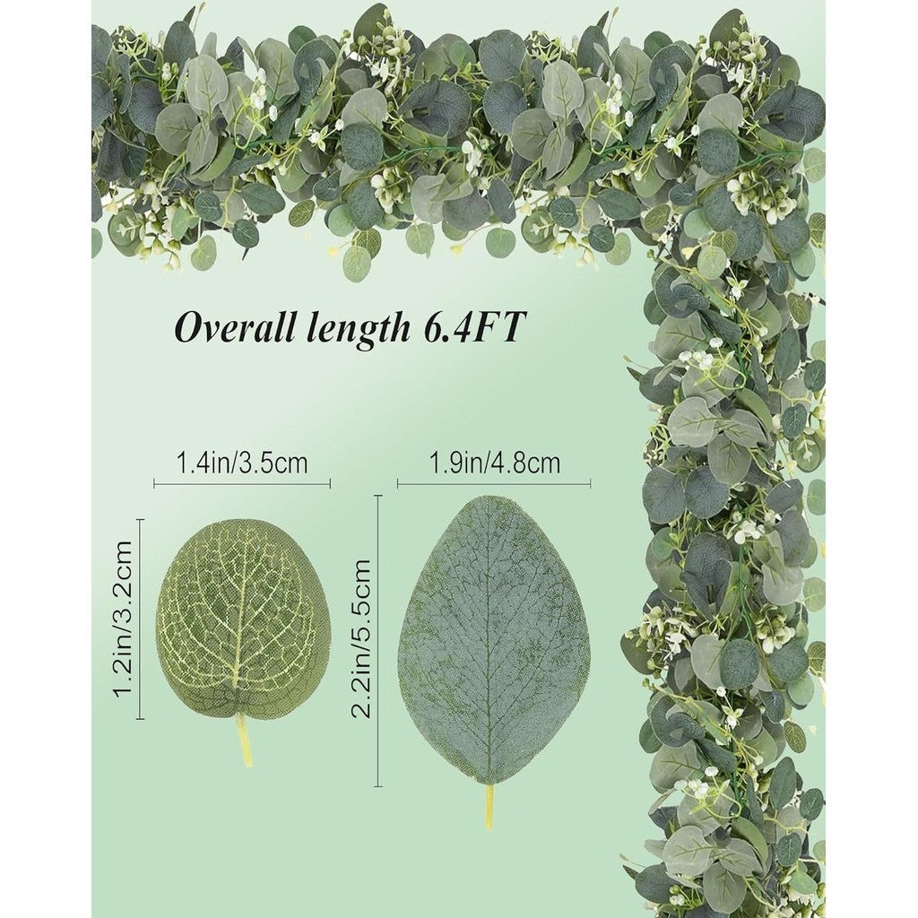 Artificial Ivy Greenery Eucalyptus Garland Fake Vines Fake Ivy Leaves Table Decoración Verde Colgante Vines Decoración Artificial Vines Plants Backdrop for Hogar Outdoor Indoor Pared Decoración