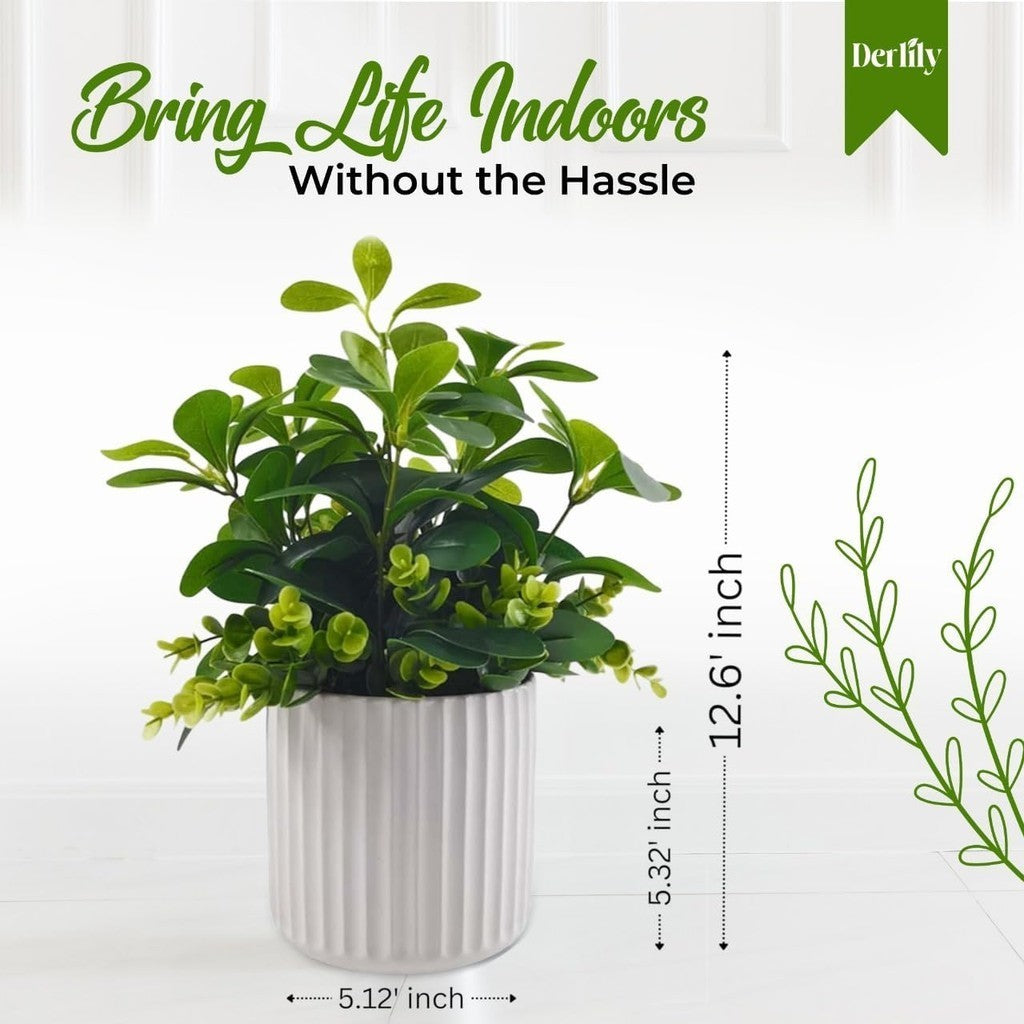 Realistic Fake Plants in Pot, Artificial Plants Indoor for Room Decoración, Small Faux Plants Indoor, Desk Plants for Office, Fake House Planta in Pot, Housewarming Gifts