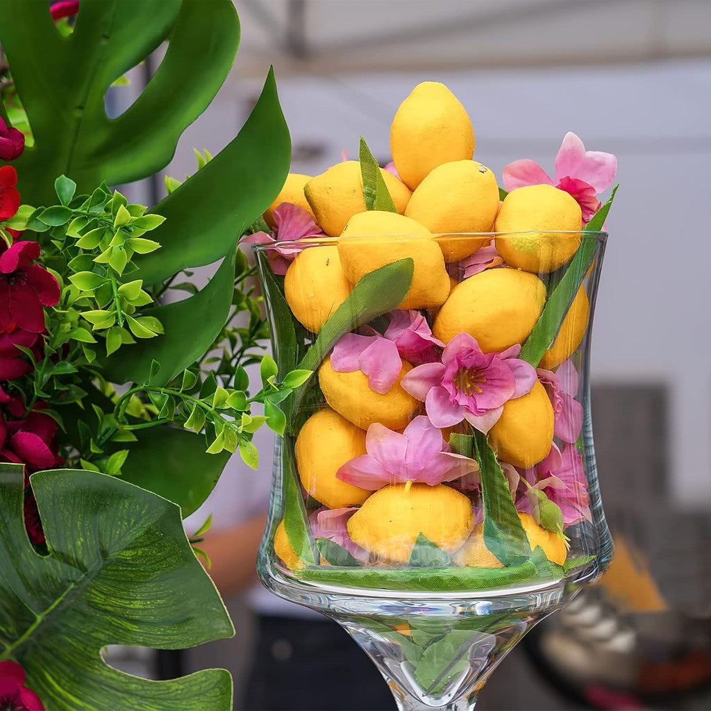 5pcs Small Artificial Lemons, 2 x 1.3 Inch Fake Lemons for Fake Fruit Bowl Lemonade Party Decoración Photo Props