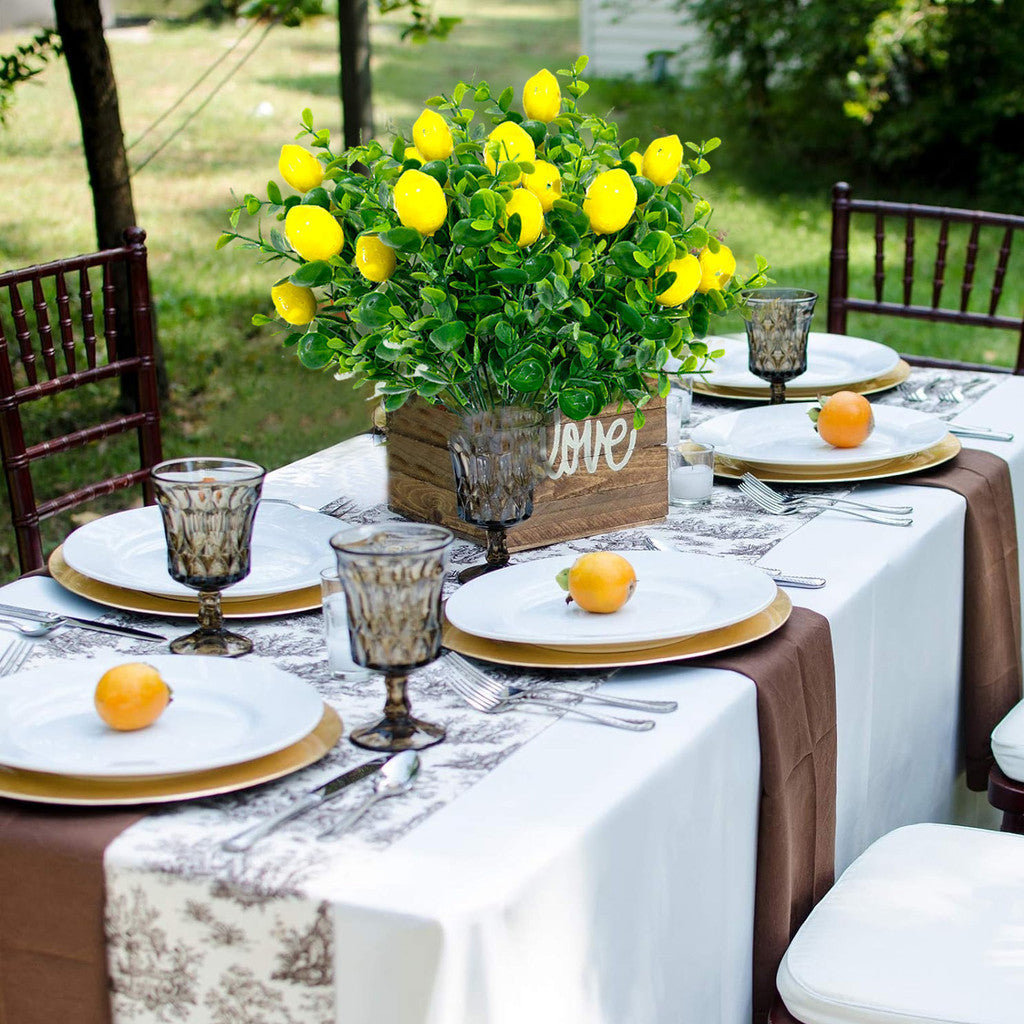 Fake Lemon Centerpieces for Tables Artificial Lemons Decoración for Hogar Faux Lemon Branches with Mason Jar Summer Centerpieces Lemon Decorations for Farmhouse Office Kitchen