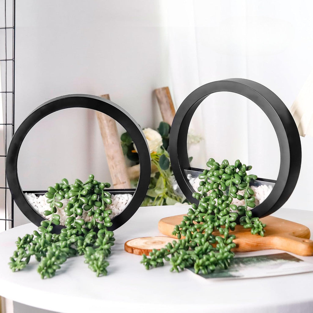 Fake Plants Colgante Artificial Succulents Plants in Black Pots for Living Room Bathroom Accessories Boho Pared Decoración